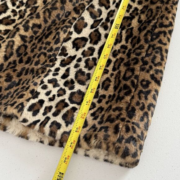 LOFT Sz 16 Plus Leopard Cheetah Print Faux Fur Coat Jacket Teddy Soft BEAUTIFUL - Picture 14 of 16